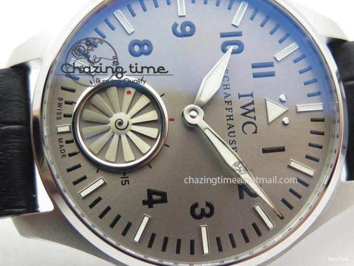 MIROTIME 0312 Compact Big Pilot “Markus Buhler” IW5003 Turbine V6F Best Edition Grey Dial On Leather Strap A 7314